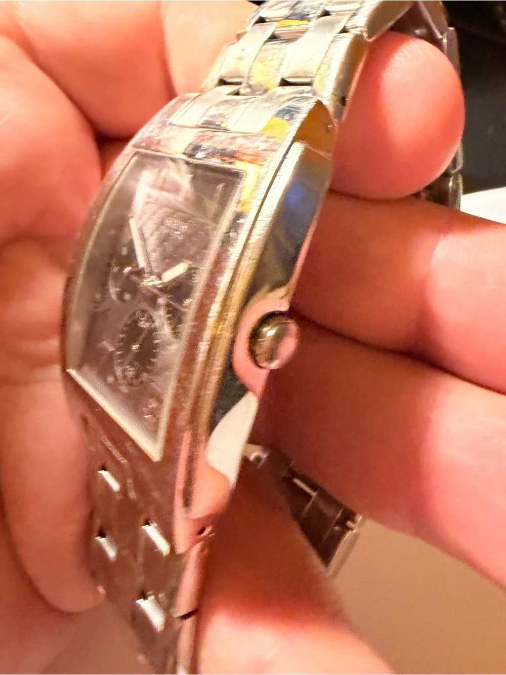 Guess Silver Tone Men's Multi-Function Stainless Watch with Black Dial